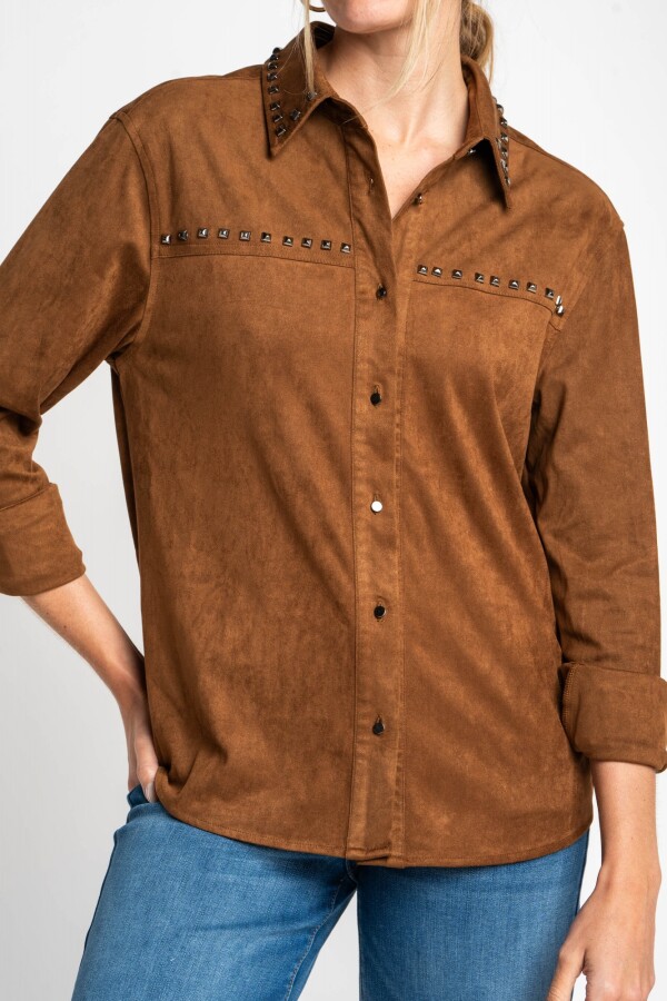 Camisa Gamuza Vegana Camel
