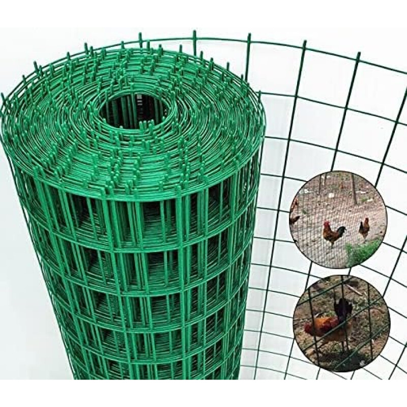 Tejido Malla Cerco Alambre Forrado Rollo 1.5m X 25m Pvc Verde