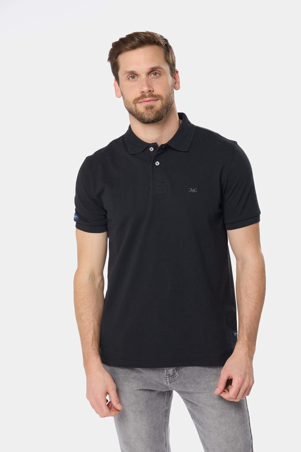 REMERA POLO LISA PIQUÉ Negro