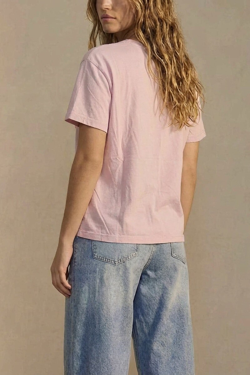 Remera Algodón Lavado Rosa