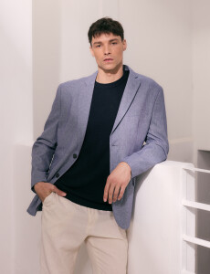 110574 SACO HARRINGTON LABEL Azul Piedra