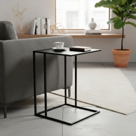 Mesa Auxiliar Metal 40x30x58cm Industrial Interior Exterior Negro