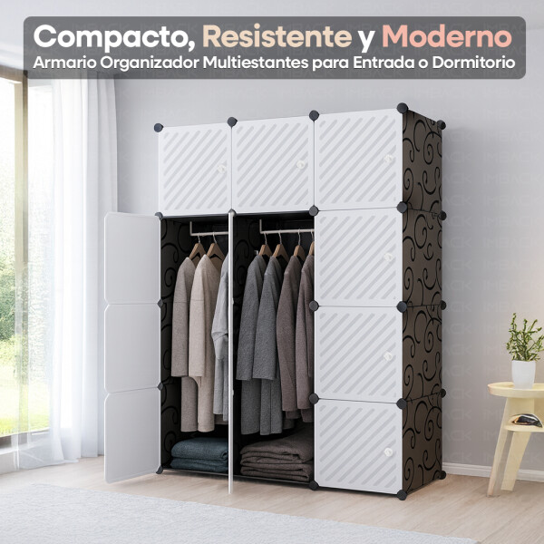 Placard Ropero IMBACK IBK-PLC010 | Organizador Modular de Ropa, Compacto, Resistente y Moderno Negro Placard Ropero IMBACK IBK-PLC010 | Organizador Modular de Ropa, Compacto, Resistente y Moderno Negro