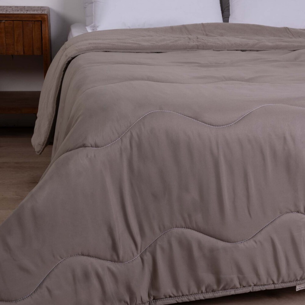 ACOLCHADO 2 PLAZAS ALGODON NATURAL-BEIGE BLEND COMFORT CAQUI