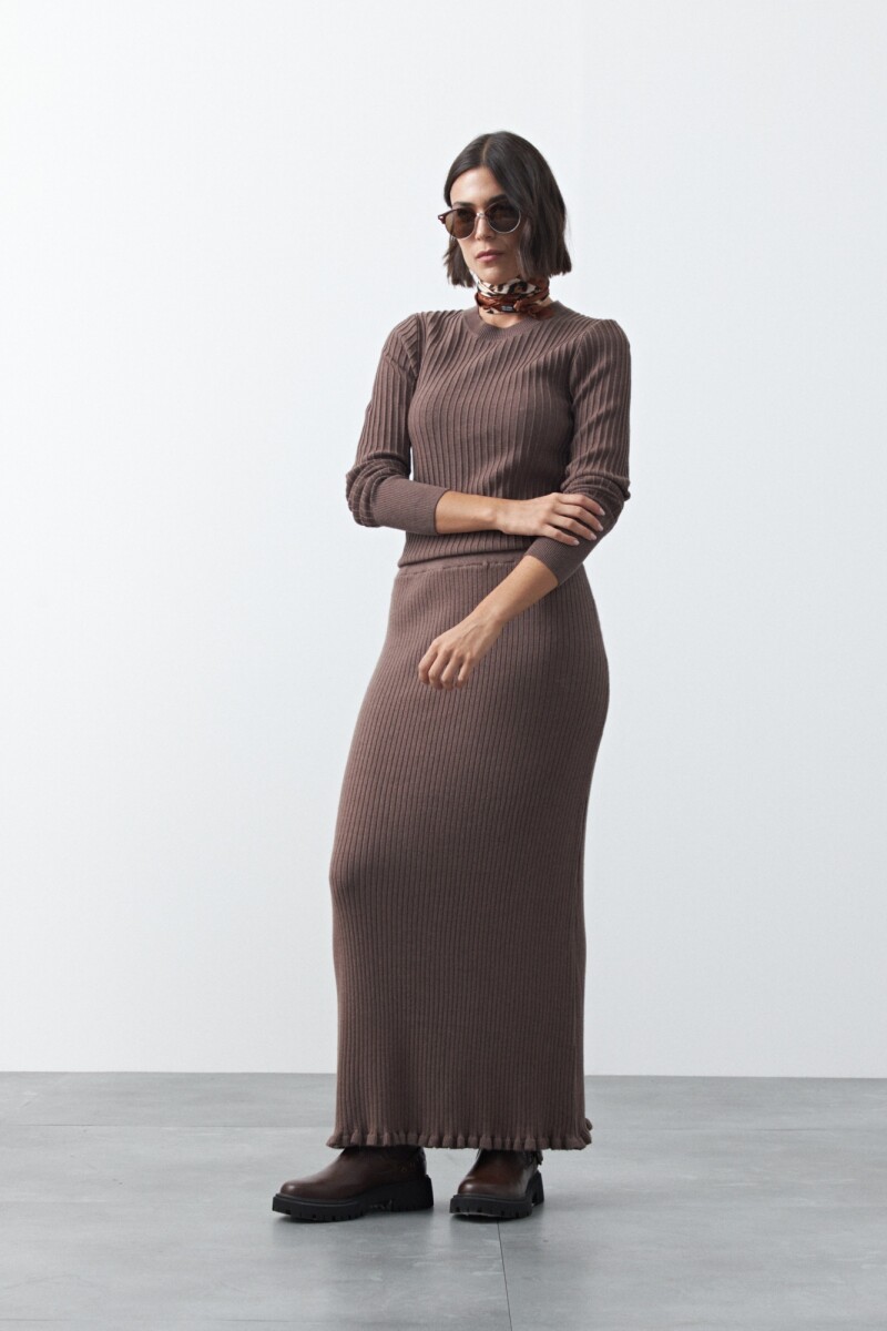 FALDA ROBINE Marrón oscuro