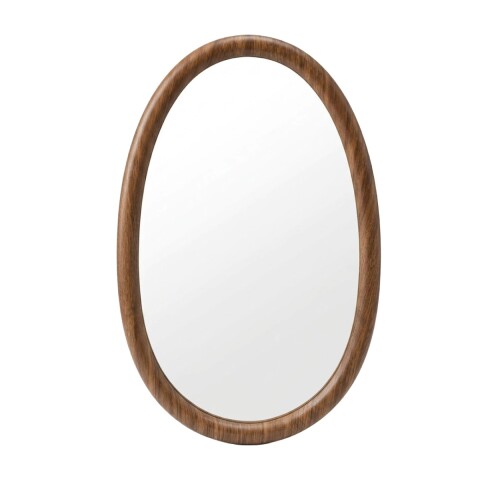 ESPEJO OVAL MARRON 26X48CM Unica