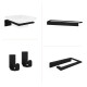 SET DE ACCESORIOS RECTO METAL BRILLO NEGRO PARA BAÑO NEGRO