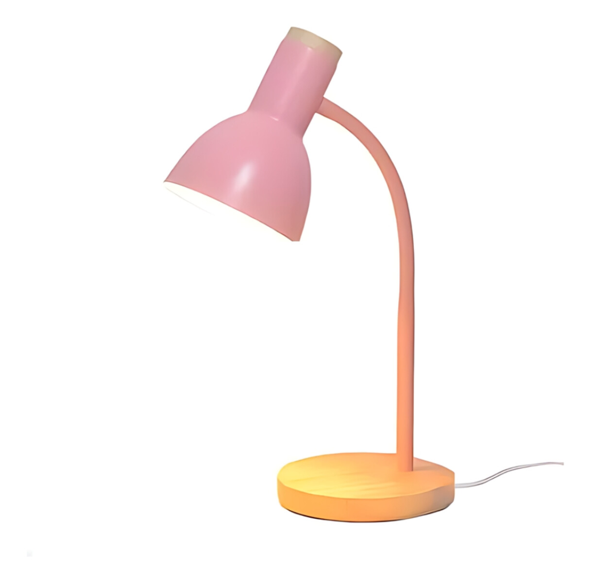 2 X Lampara De Escritorio Portatil Nordica Madera Vintage - Rosa 