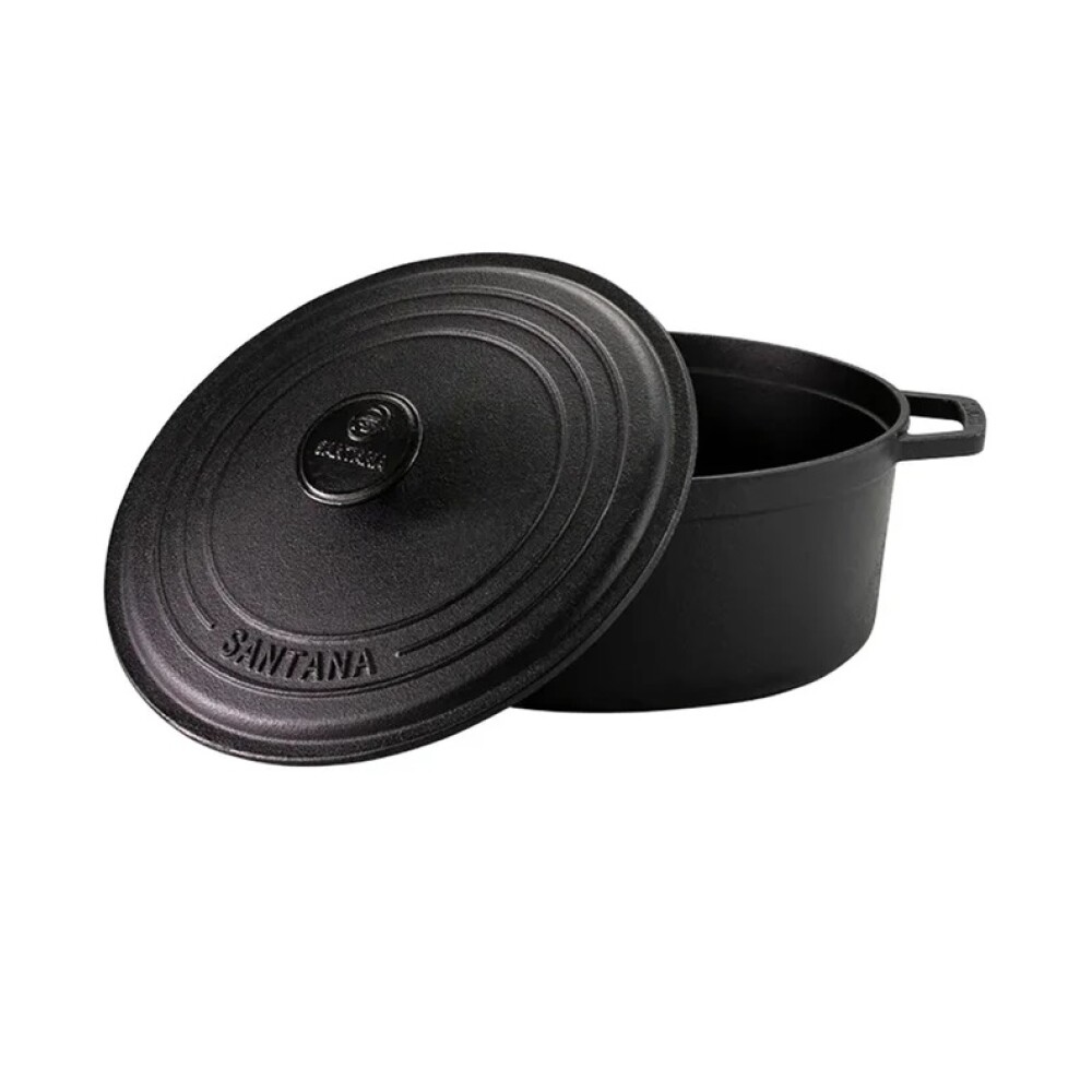 Olla de Hierro Fundido Negra 20 cm con Tapa y Asas OLLA HIERRO C/ASA