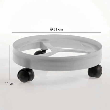 Base Soporte Plástico Garrafa 13K Movible c/Ruedas Paramount Blanco