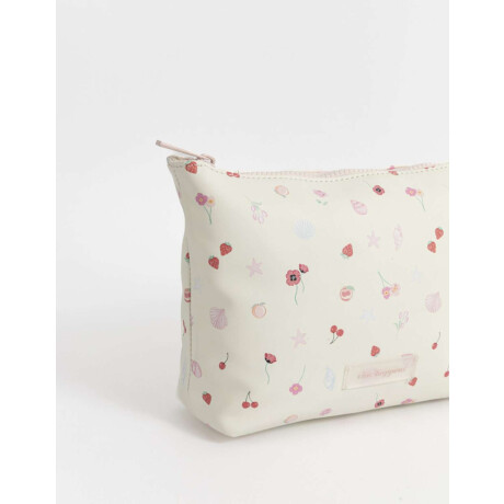 Portacosméticos Con Tag Estampado Flores