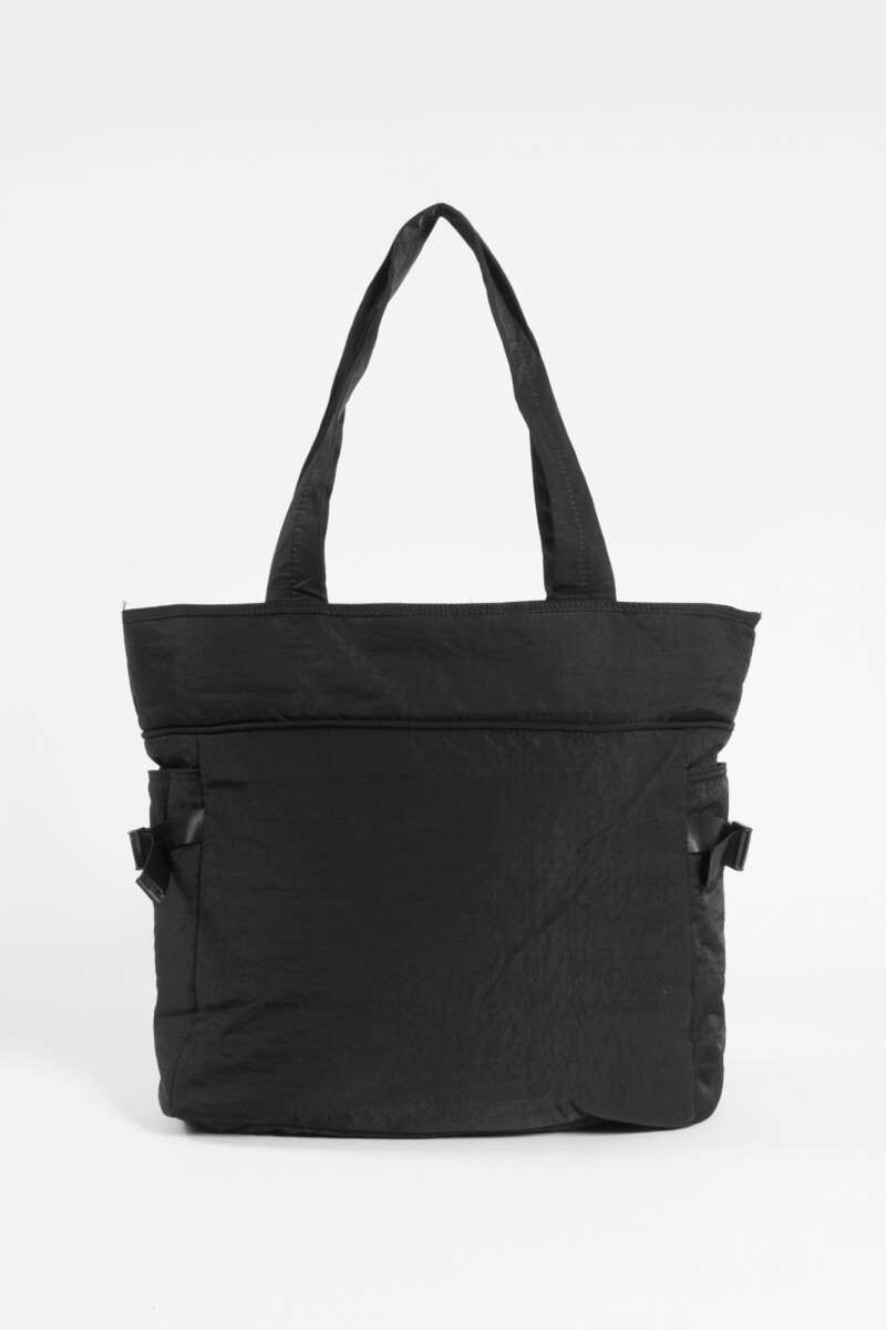 Shopper oversize bolsillos negro