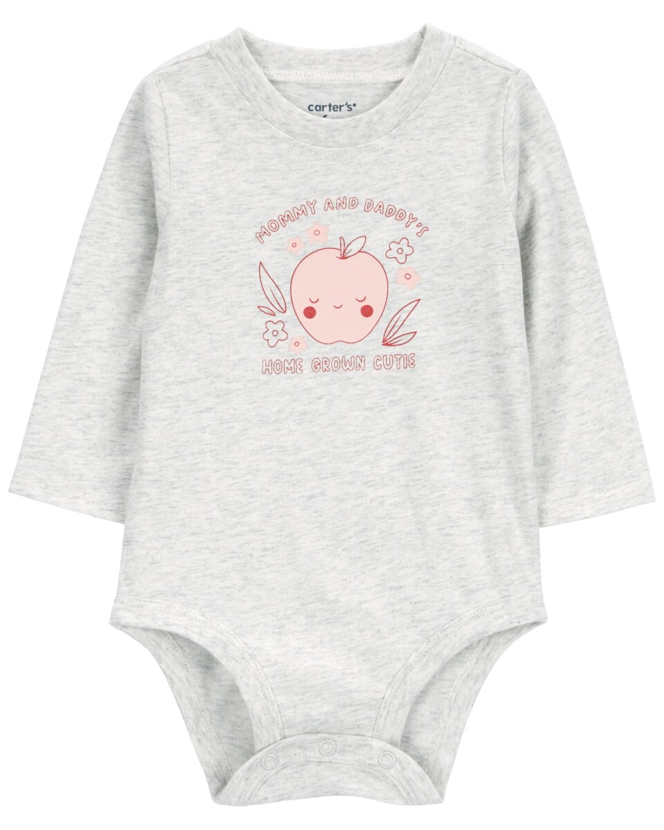 Body de algodón, manga larga, estampado 