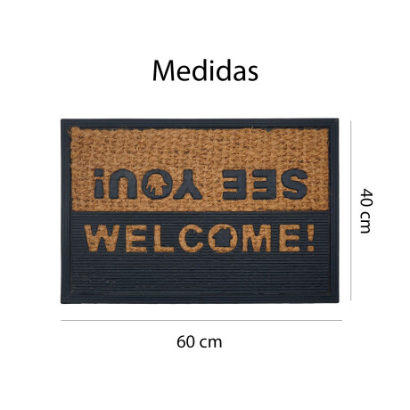 Alfombra Puerta Entrada Felpudo Coco Goma 40X60 Marrón