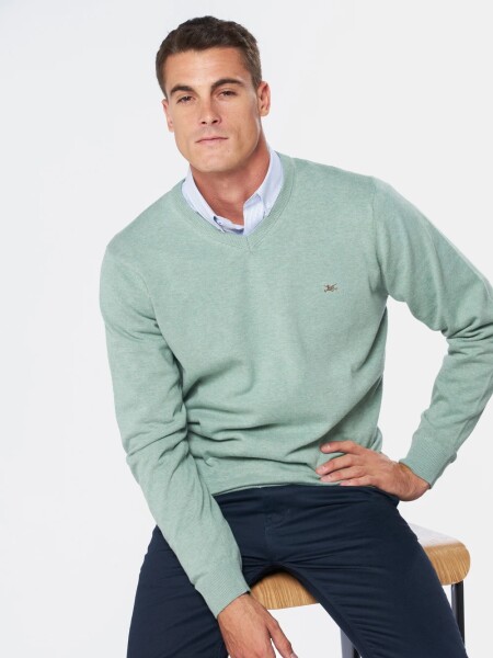 BUZO LEGACY 6564 ESC.V LISO PISTACHO