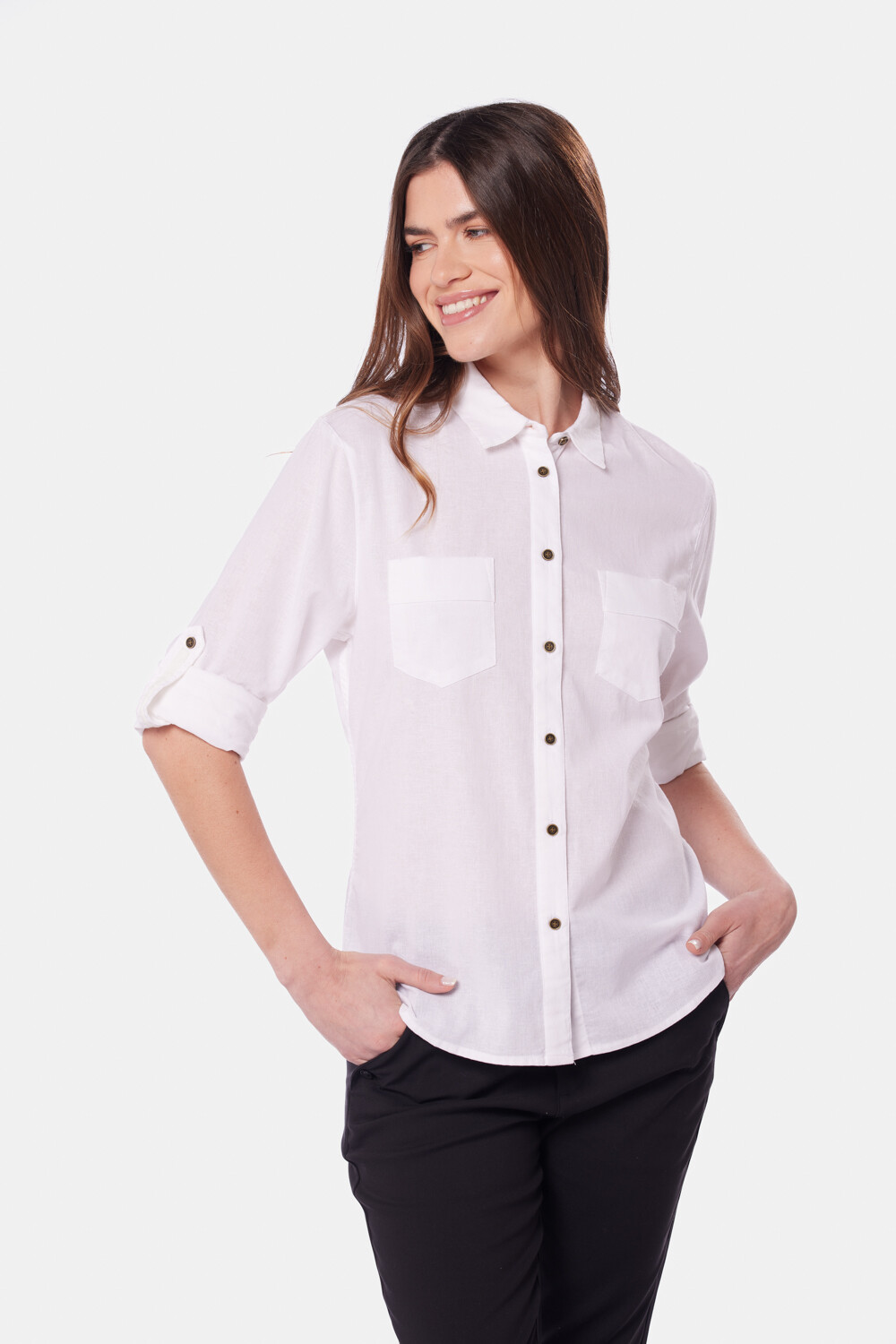 CAMISA DE LINO Blanco