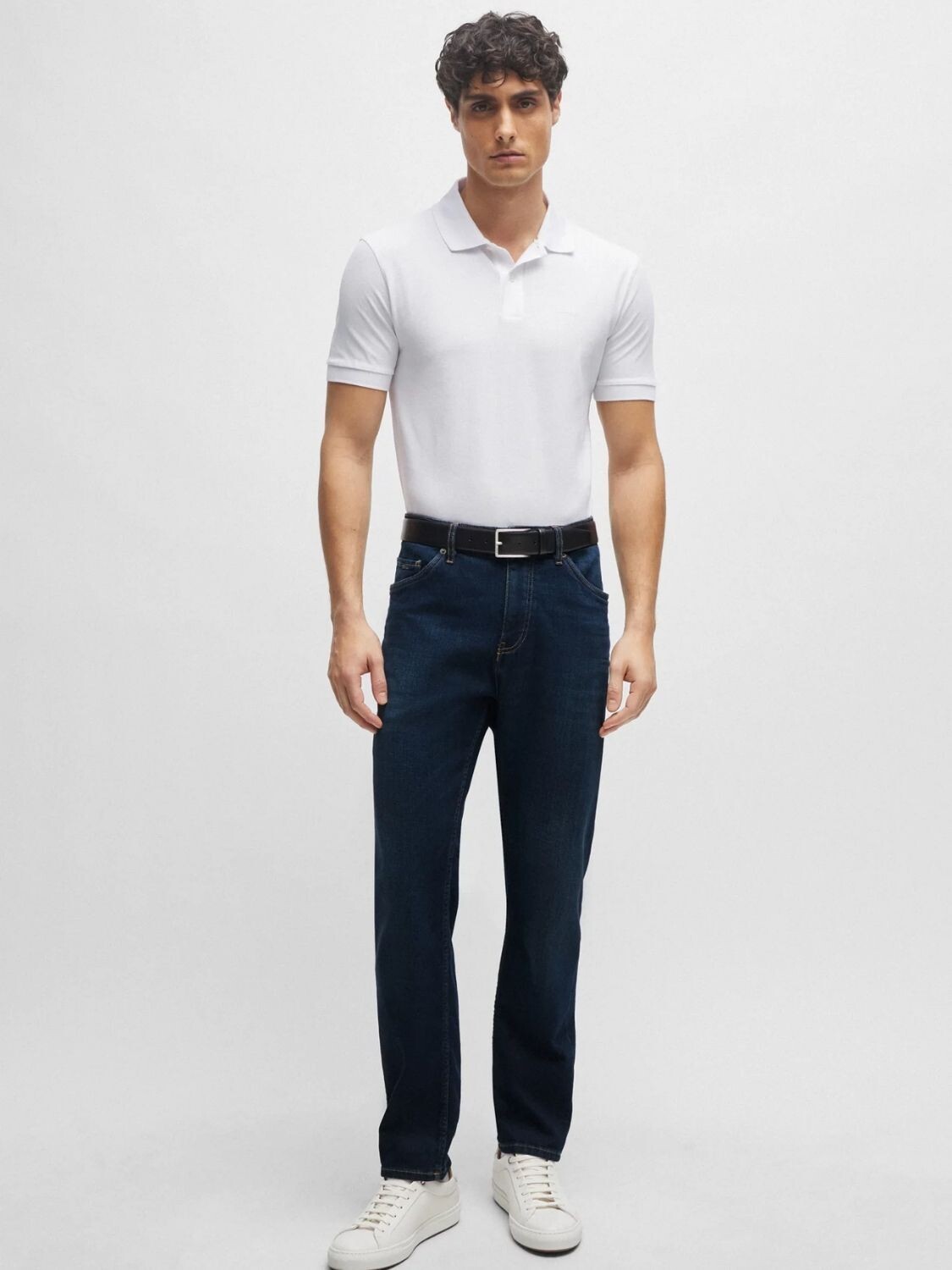 Hugo Boss -Remera Polo Regular Fit, Pallas Blanco