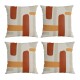 Set x4 funda de almohadones lisa 43 x 43 RAYAS NARANAJA
