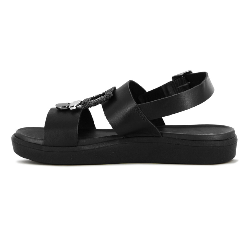 Country Sandalia Para Dama, Capellada Con Detalle Cuero, Suela Sintetico Negro