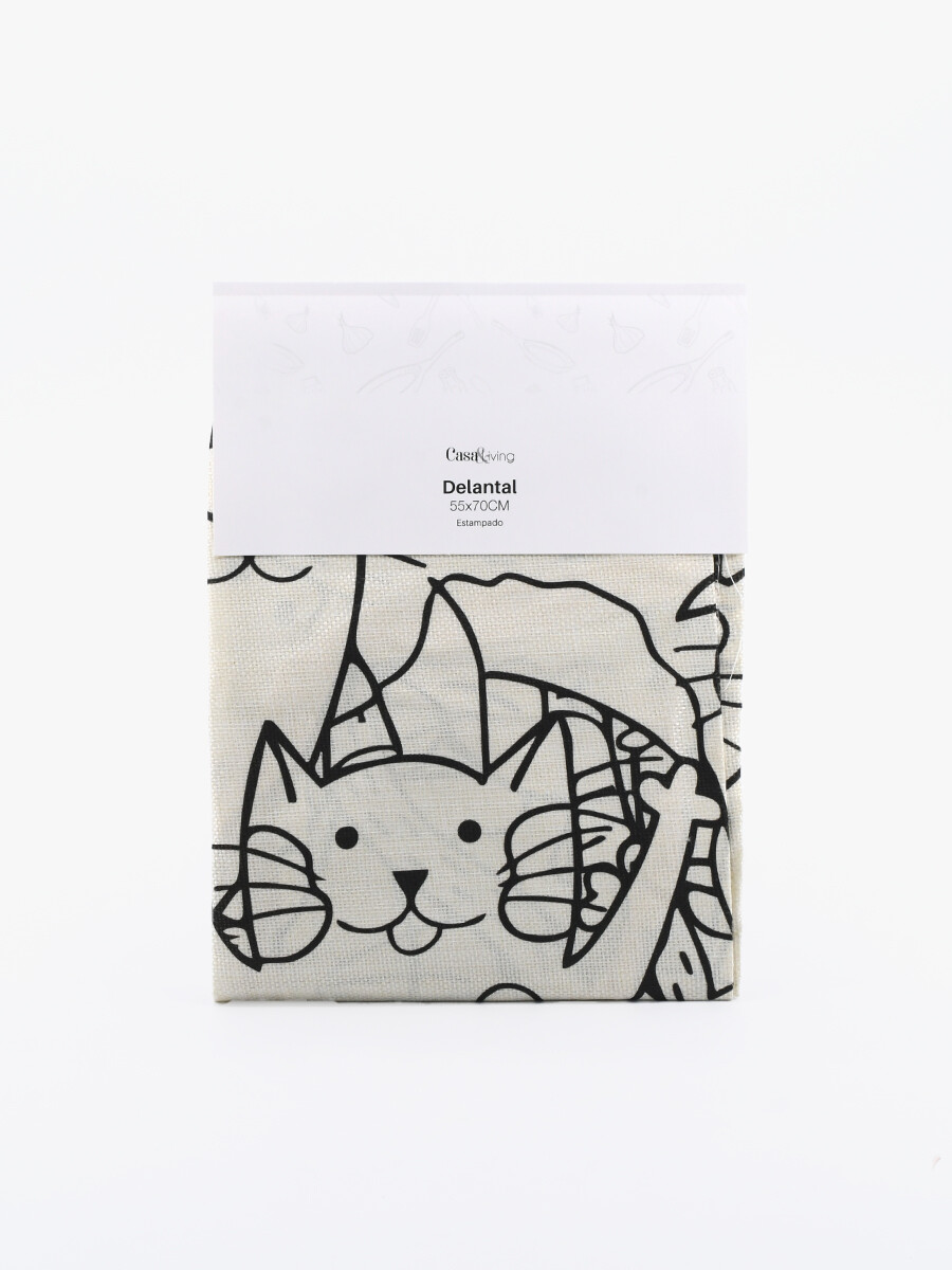 DELANTAL CATS - NATURAL 