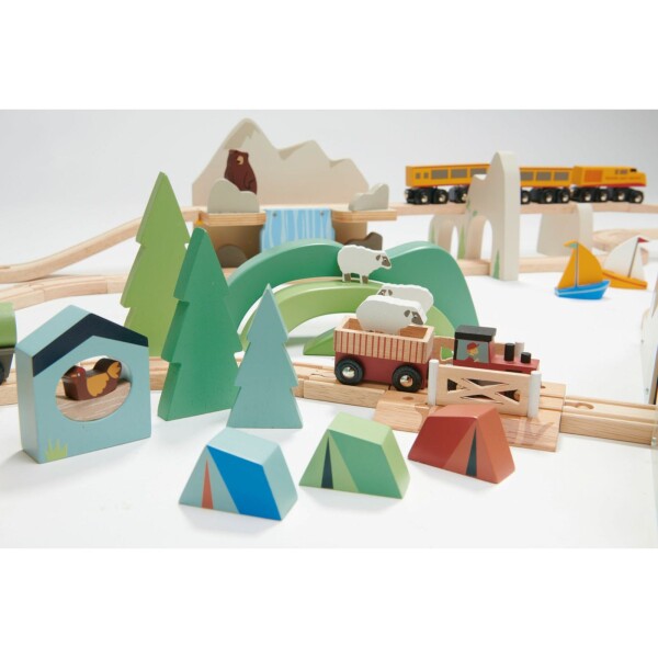 Juguete Pista De Tren Panoramica Tender Leaf Madera Infantil Juguete Pista De Tren Panoramica Tender Leaf Madera Infantil
