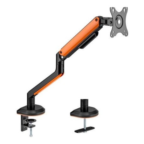 Soporte gamer con brazo ajustable y agarre de escritorio Brateck LDT63-C012G de 17" a 32" Naranja/Negro