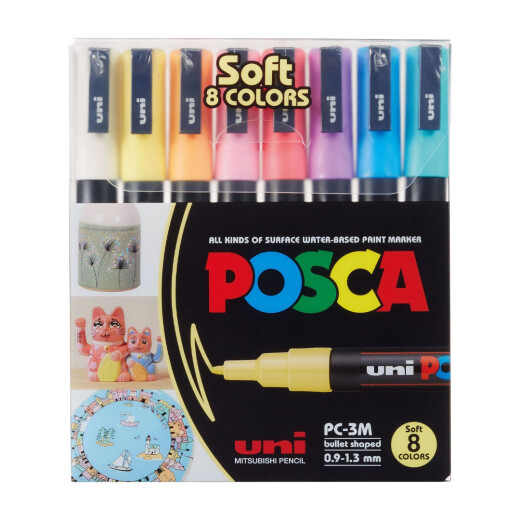Marcadores Uni Posca 0.9-1.3mm Pack 8 Colores Soft Marcadores Uni Posca 0.9-1.3mm Pack 8 Colores Soft
