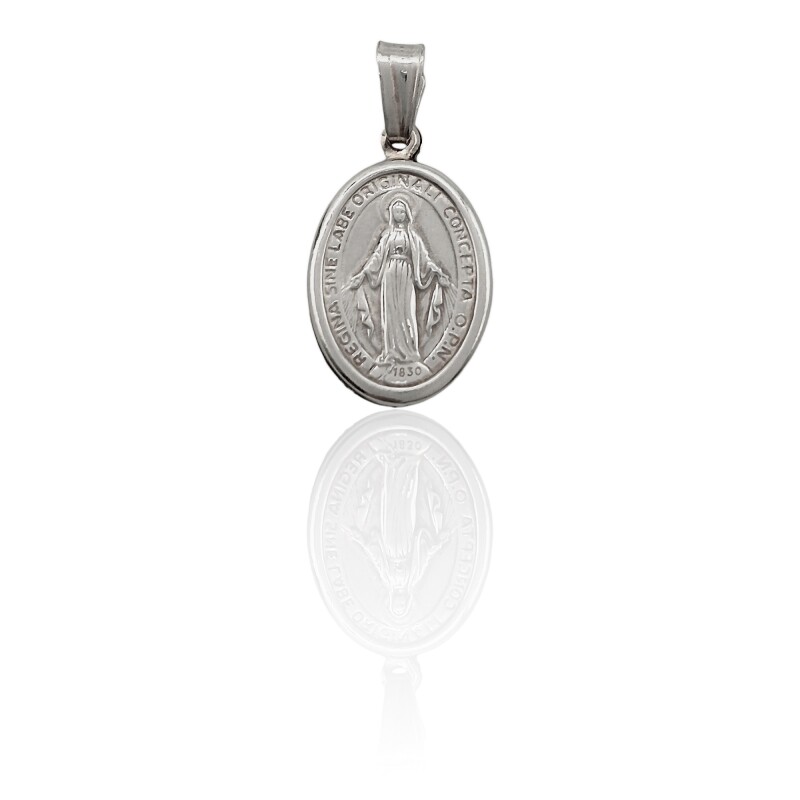 Dije Medalla Virgen Milagrosa-Plata 925 Inflada-Sin piedra-CP3024 sinpiedra