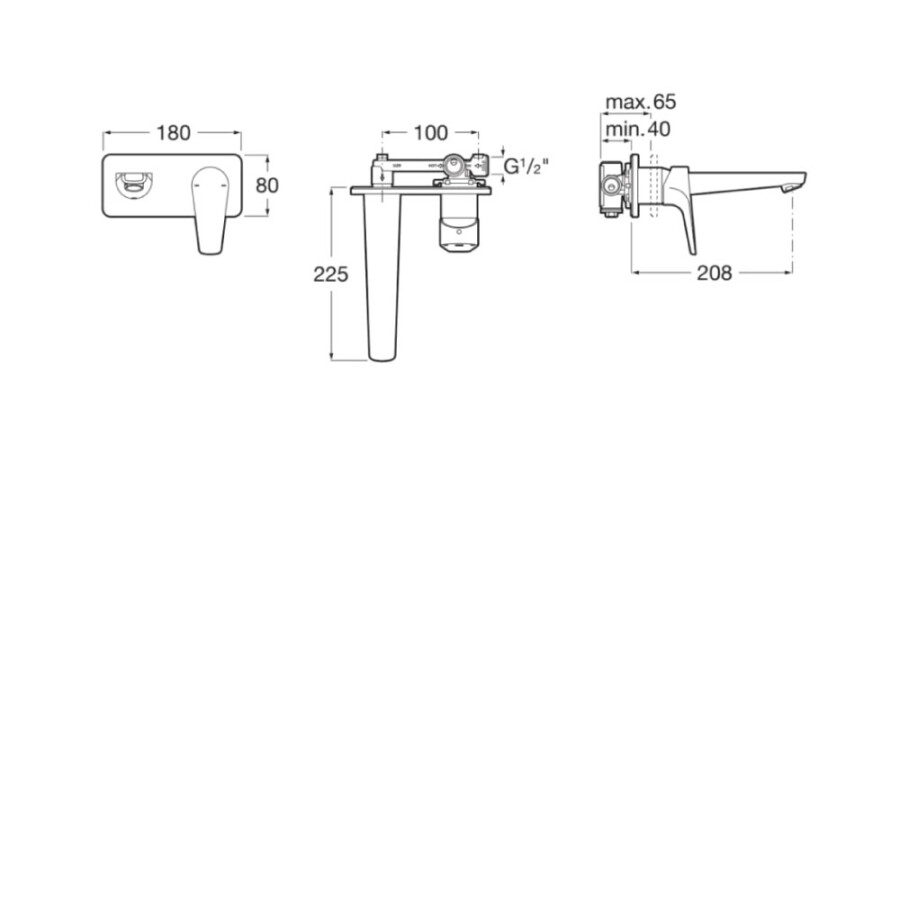 Grifería de Lavatorio para Pared Monocomando Cromado Linea Atlas Grifería de Lavatorio para Pared Monocomando Cromado Linea Atlas