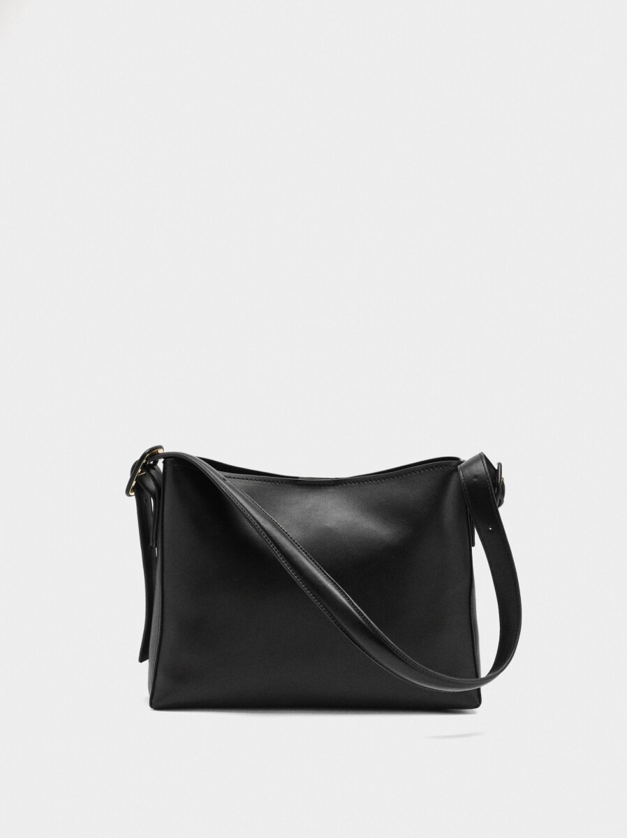 Bolso De Hombro Liso - negro 