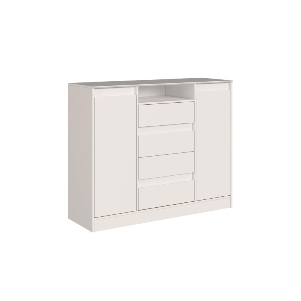 Comoda 4 Cajones 2 Puerta Noble Blanco 