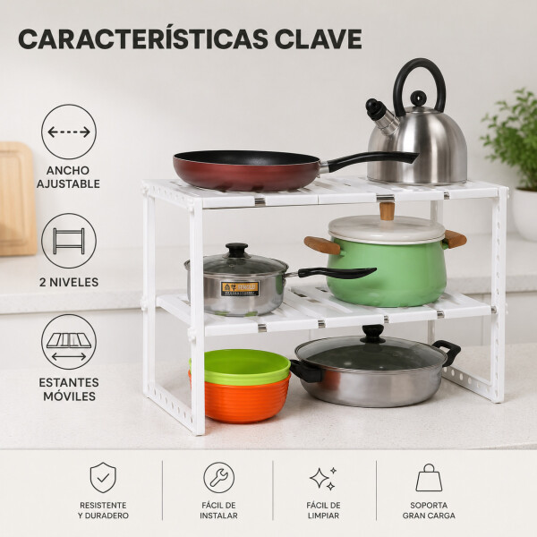 Organizador Estante Bajo Mesada Cocina 2 Niveles Calidad Organizador Estante Bajo Mesada Cocina 2 Niveles Calidad