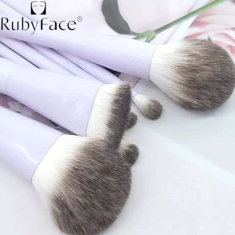 Set de Brochas Completo Pinceles Maquillaje Lila