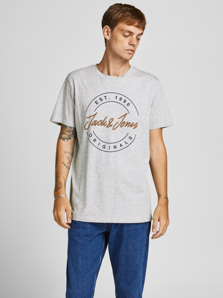 Camiseta estampada - Light Grey Melange 