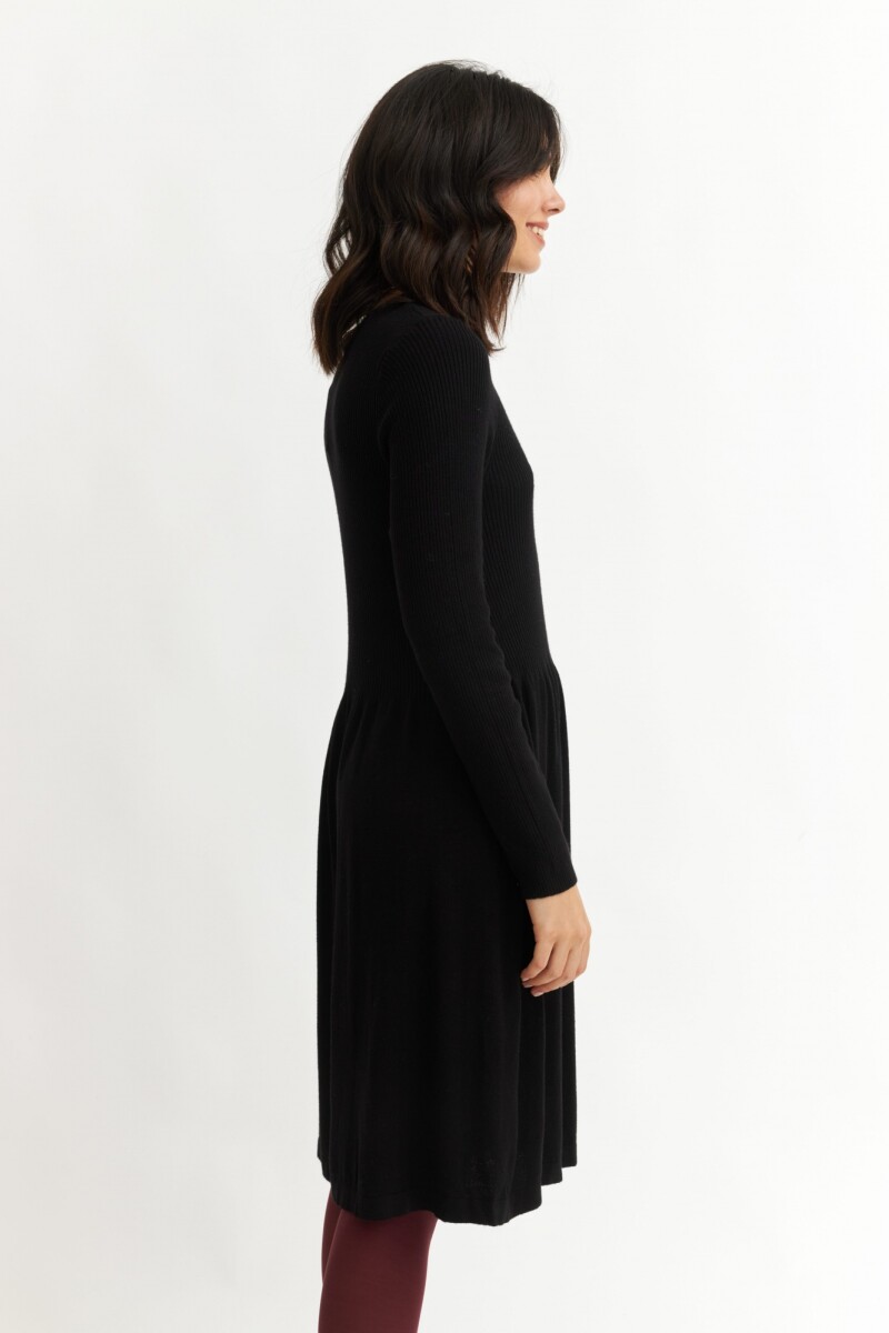 Vestido tejido manga larga NEGRO