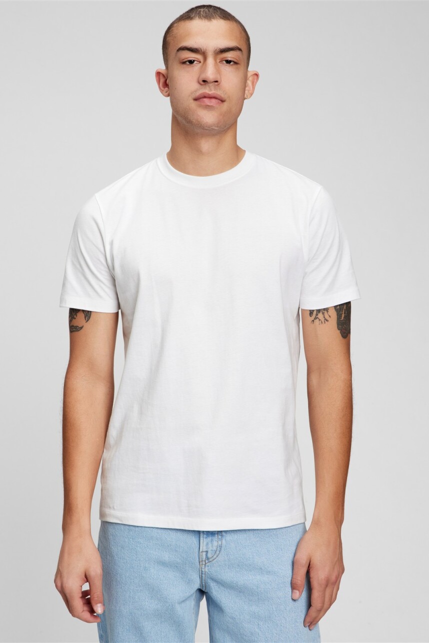 Remera Bàsica Manga Corta Hombre White V2 Global