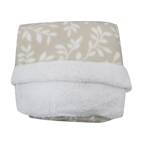 Frazada Corderito 2 Plaza Home Class 200 x 240 cm Hojas Beige