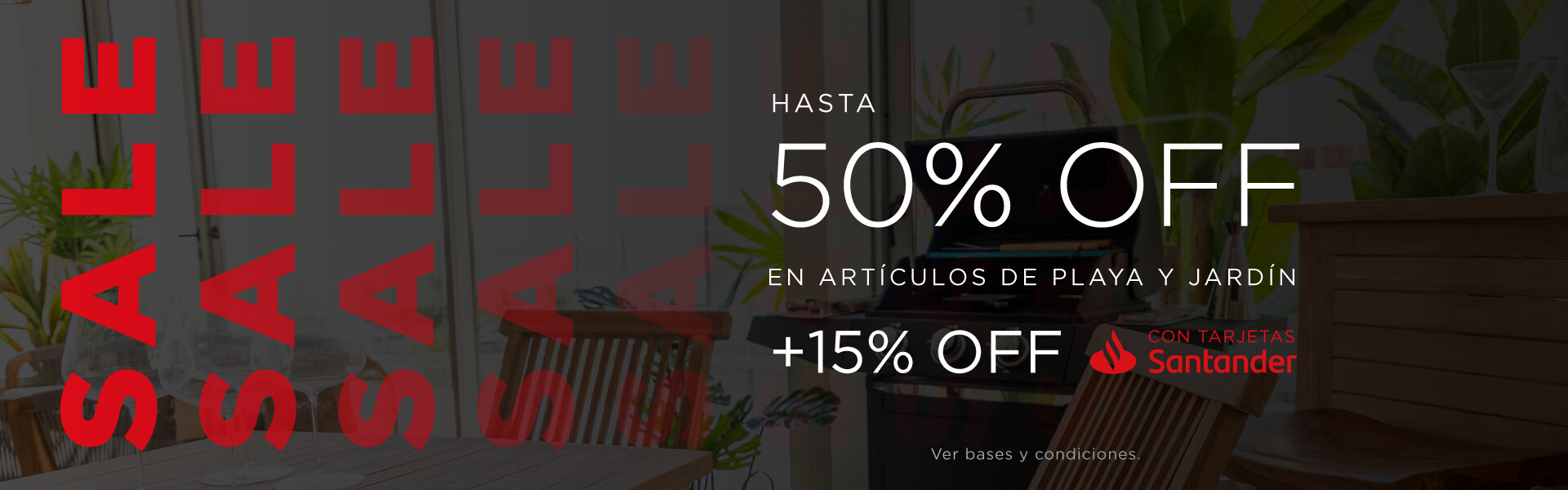 50% jardín y playa landing