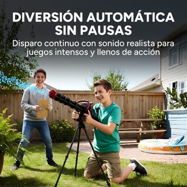 Ametralladora Automática Hidrogel + Trípode Recargable Color Negro