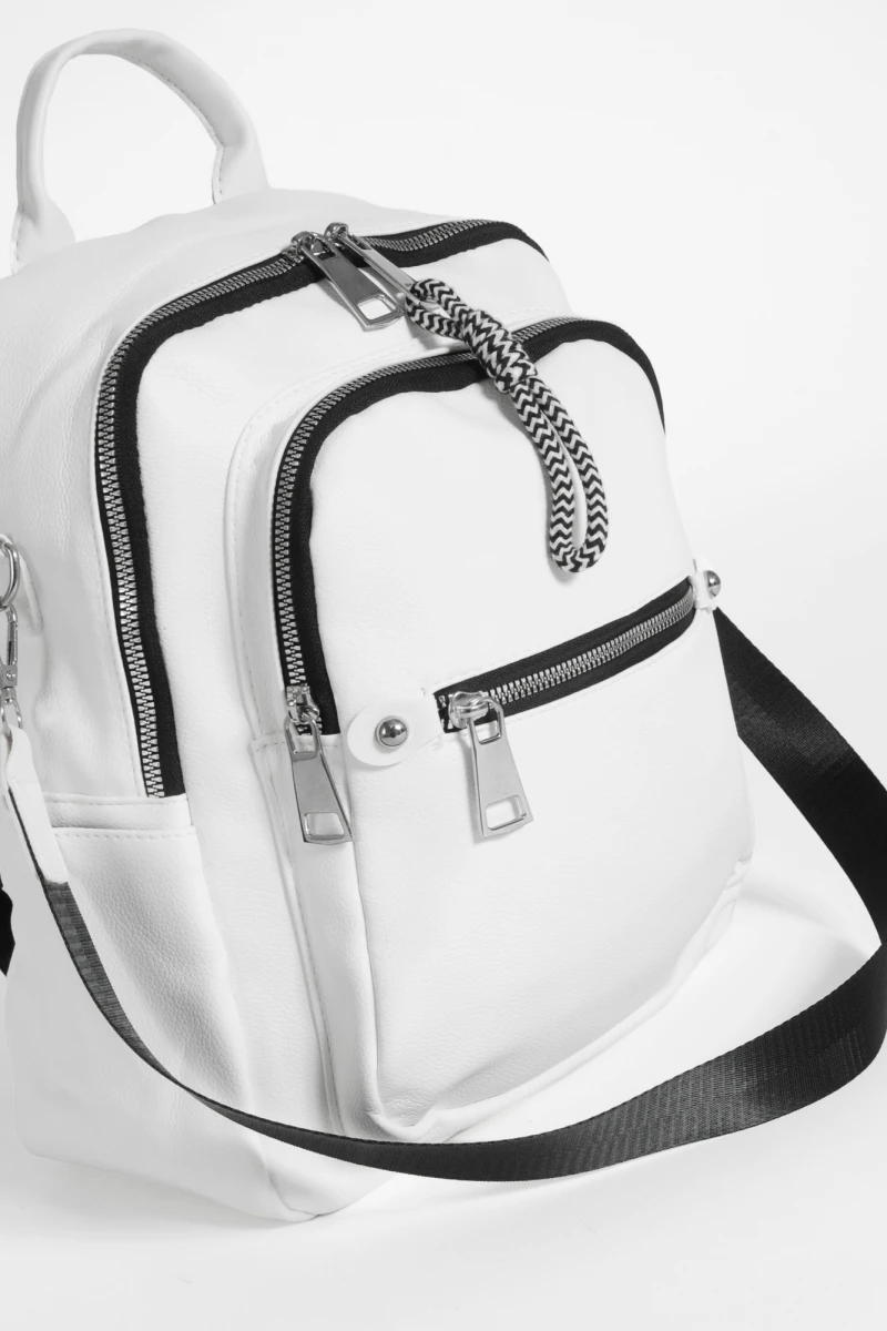 Mochila llavero cordón blanco