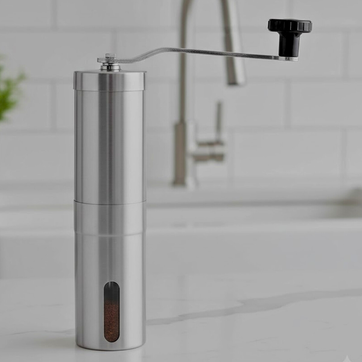 Molinillo de café manual en acero inoxidable - GRIS 