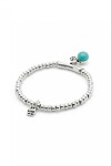 PULSERA EN ALEACIÓN DE METALES BAÑADAS EN PLATA DE LEY Y CRISTAL DE MURANO TURQUESA Pulsera