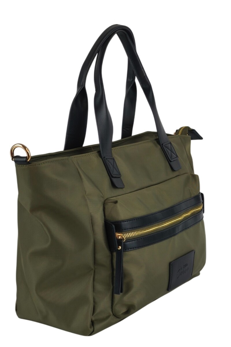 Cartera con bolsillo grande al frente verde