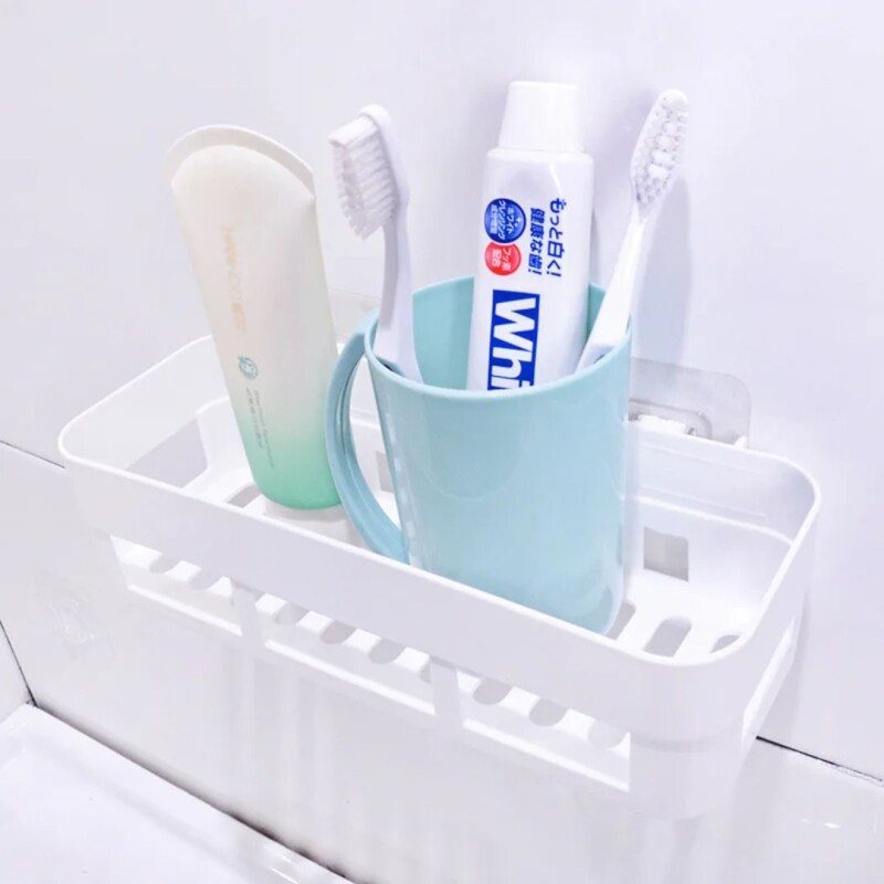 Estante Baño Ducha Plastico Organizador Adhesivo Ducha Blanco Estante Baño Ducha Plastico Organizador Adhesivo Ducha Blanco