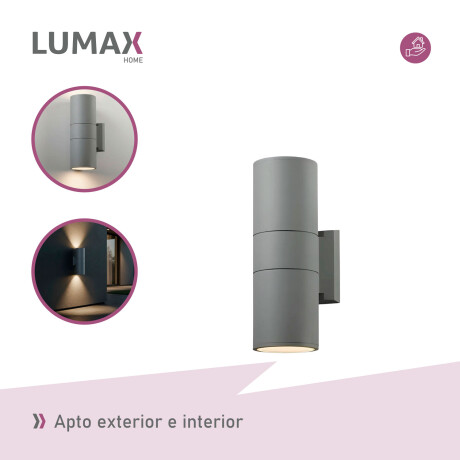 Lámpara Exterior Doble en Aluminio Lumax Modelo Stafford Gris