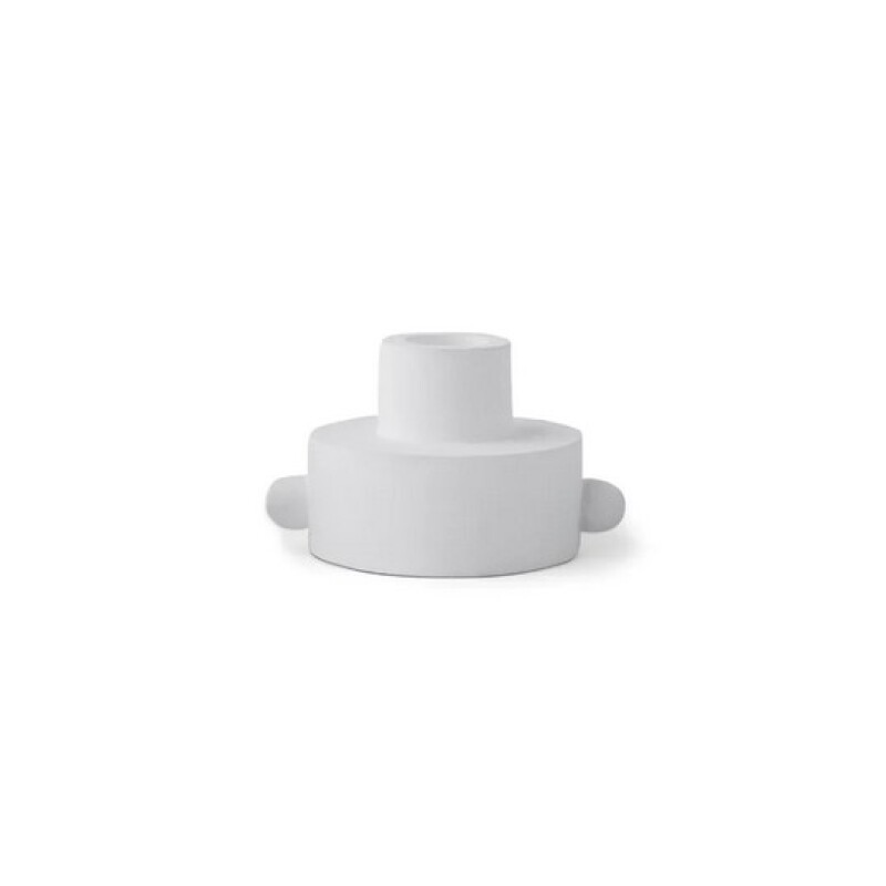 Candelabro de cerámica dual Blanco