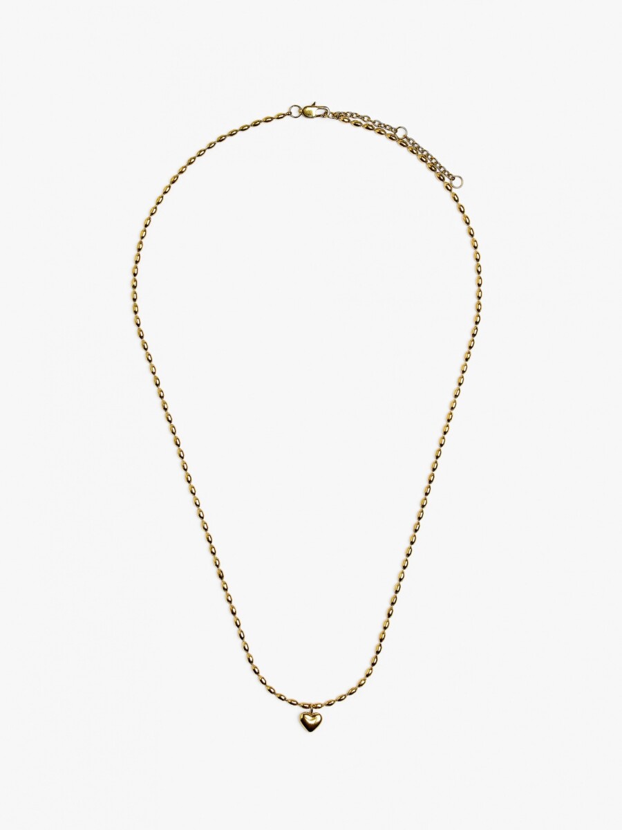 Collar Colgante De Corazón - Acero Inoxidable dorado
