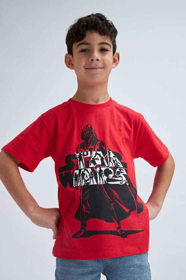 Camiseta manga corta Star wars Disney- Rojo