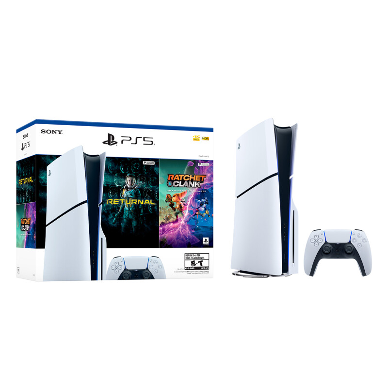 Consola PS5 PlayStation 5 Standard Sony Slim + 2 Juegos Consola PS5 PlayStation 5 Standard Sony Slim + 2 Juegos