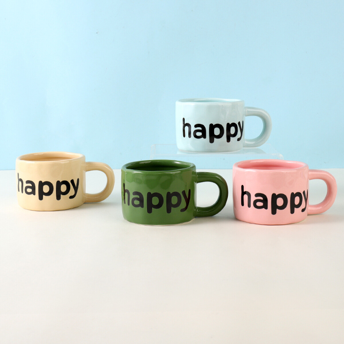 Taza De Cerámiza Happy 350ml 